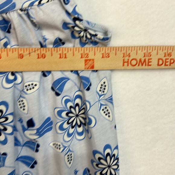 Tea Collection Cotton Sleeveless Blue Floral Dress Size 5 - Picture 7 of 10